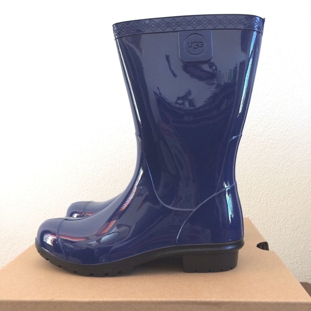 UGG Girl's Raana Rubber Rain Boots Blue Jay Sz 1 - Picture 3 of 7